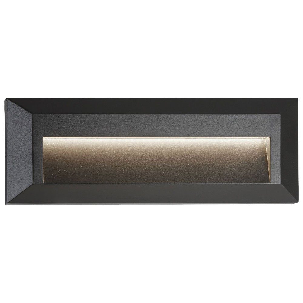 Searchlight LED Einbaustrahler, LED-Leuchtmittel fest verbaut, Neutralweiß, LED Außen Stufen Lampe Wand Leuchte grau Garten Treppen Beleuchtung