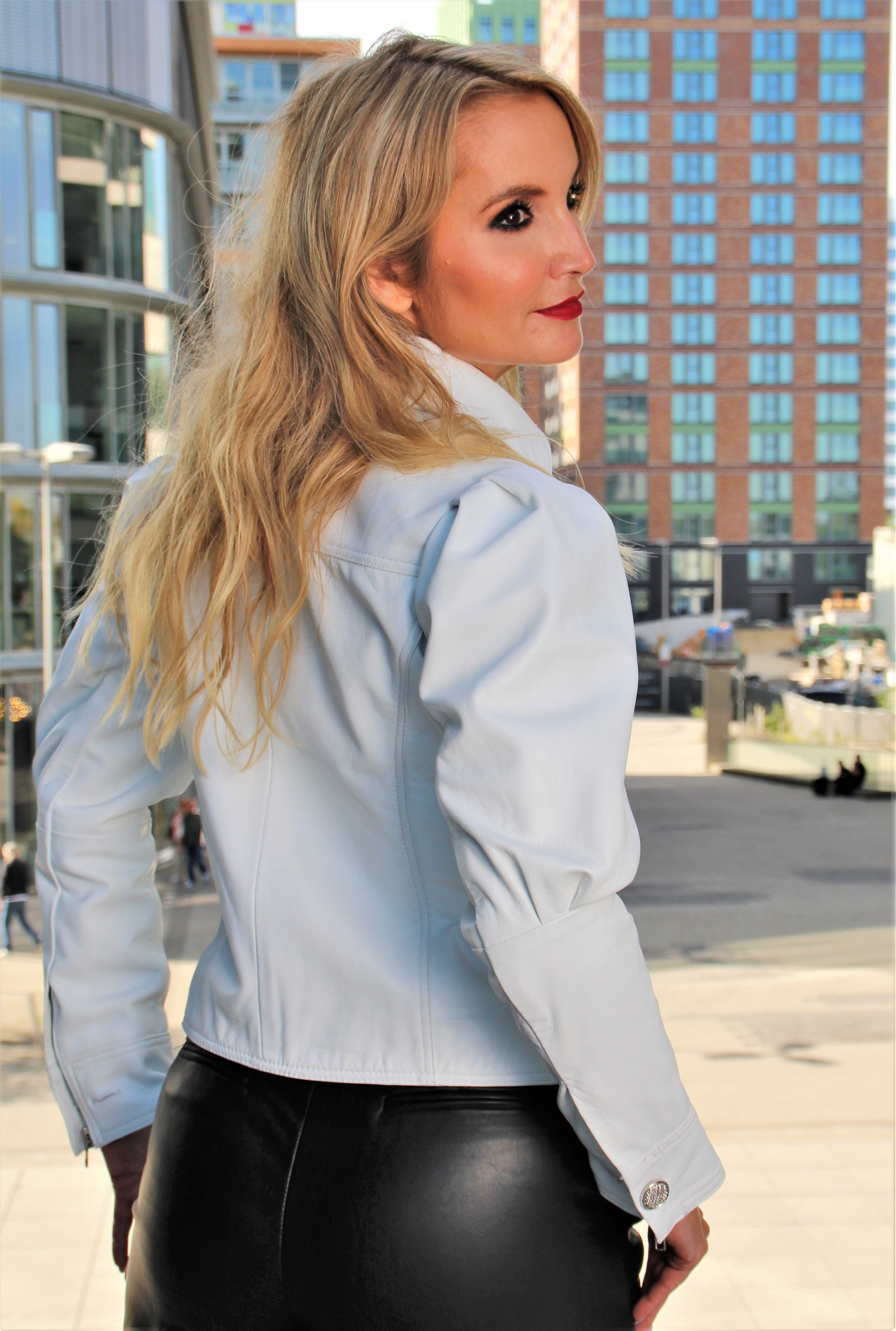 Be Noble Lederjacke Elisabeth Elegante Lederbluse mit sehr schönen Ärmeln – Bild 3 von 5