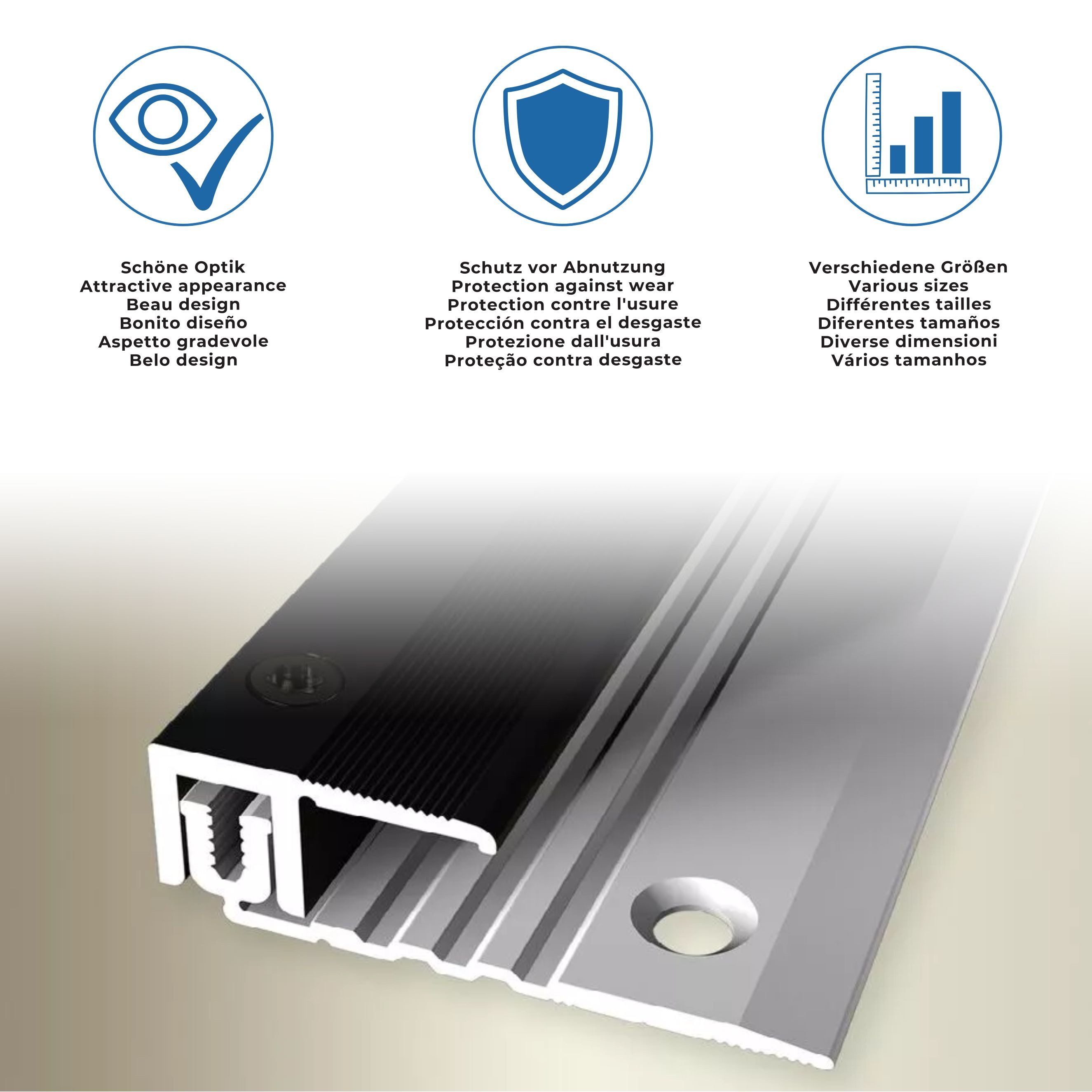 PROVISTON Abschlussprofil Aluminium, 6 x 4 x 1000 mm, Bronze Hell, Einfass Abschlussprofil