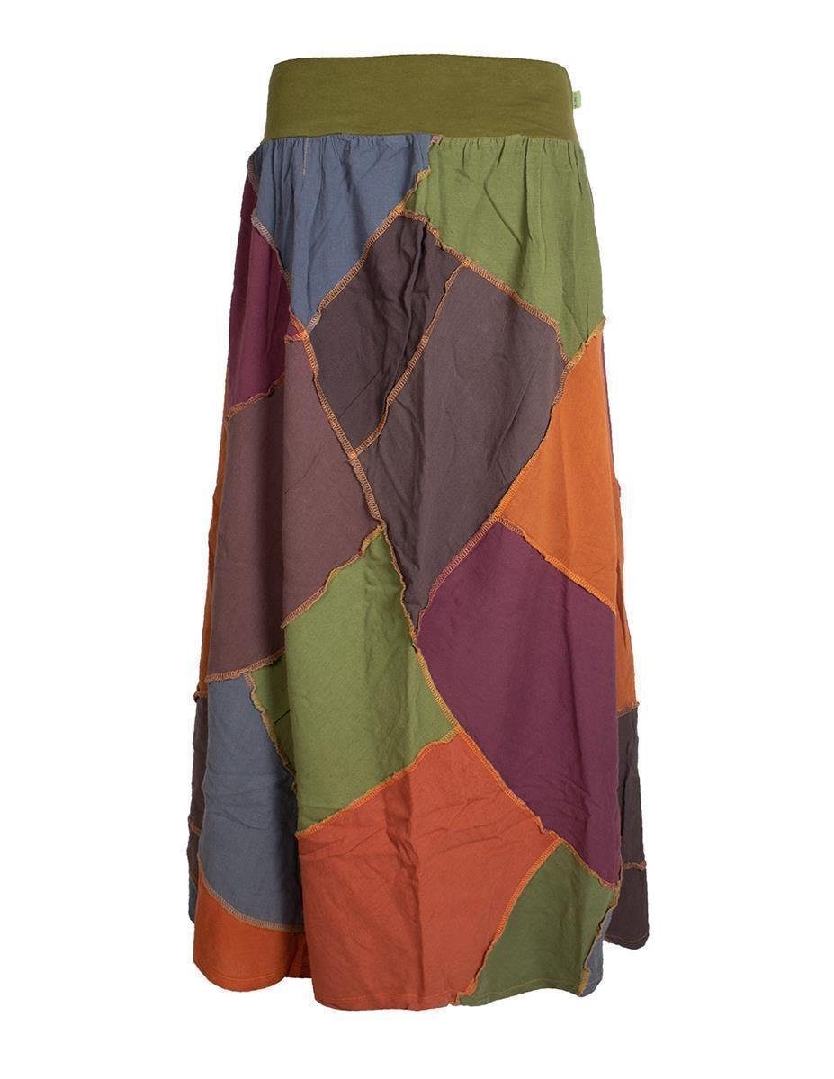 Vishes Maxirock Langer weiter Patchwork-Rock handgewebte günstig online kaufen