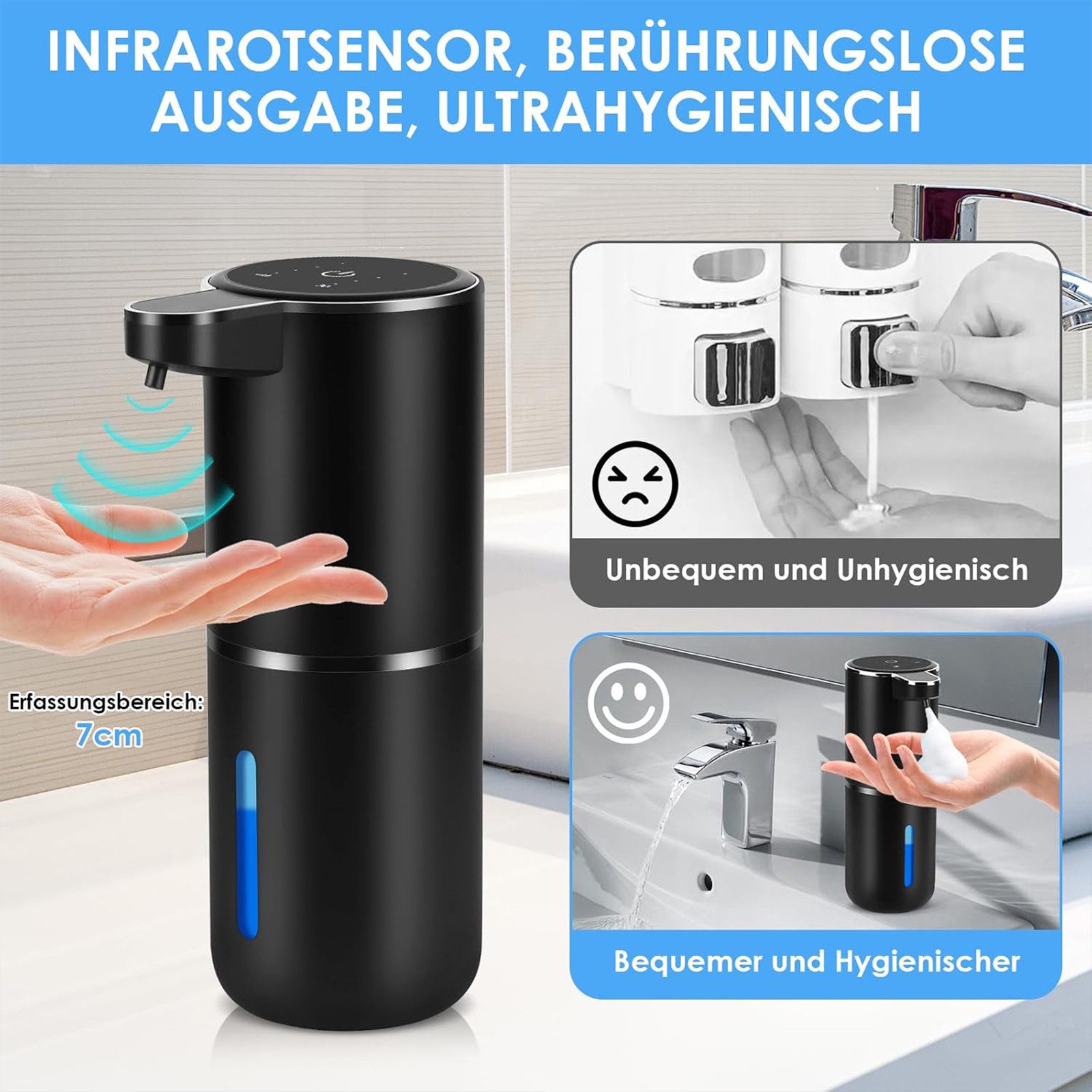 MODFU Seifenspender Automatischer Soap Dispenser 380ml, (Elektrischer Schau günstig online kaufen
