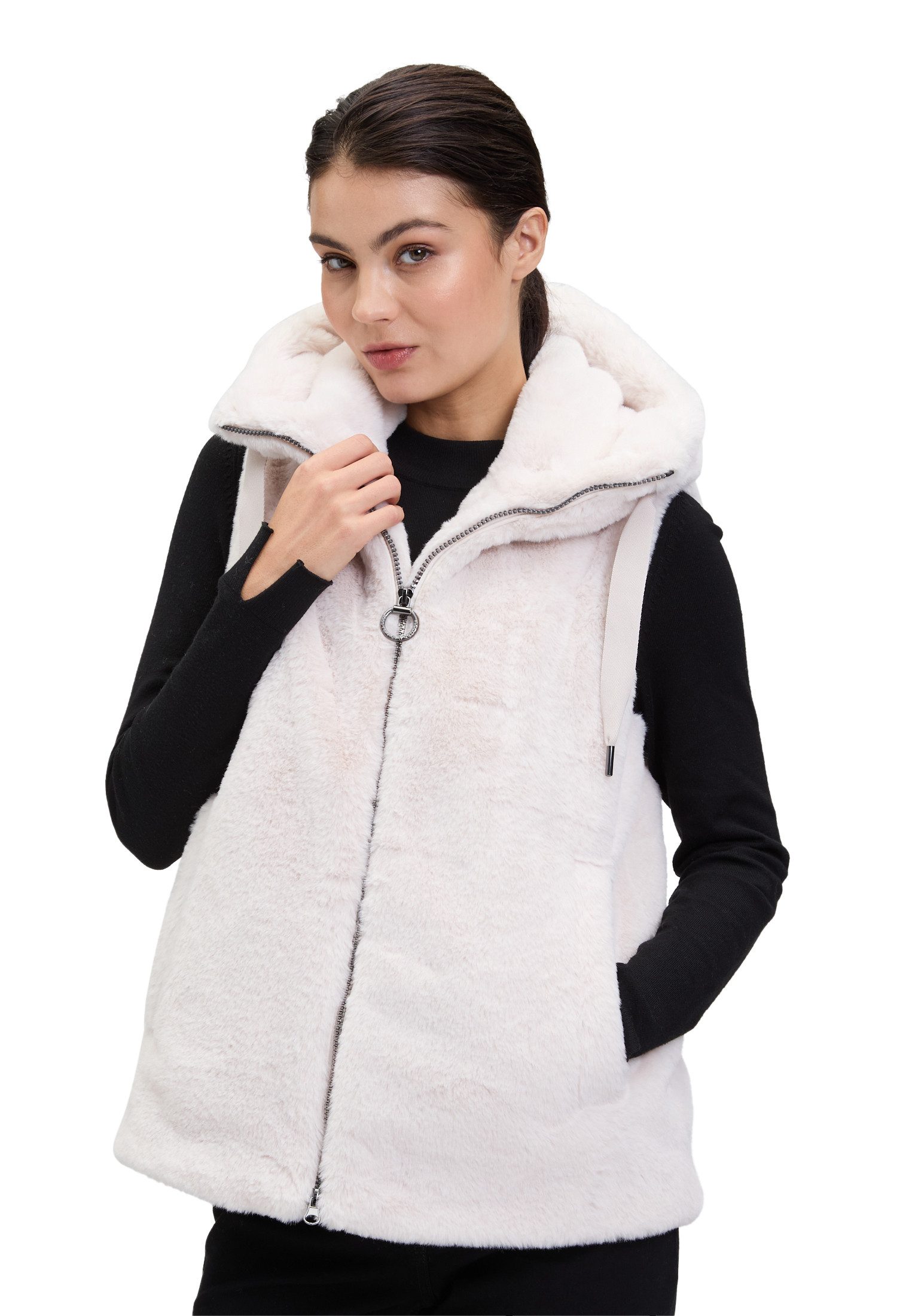 Betty Barclay Plüschweste Damen Plüschweste mit Kapuze günstig online kaufen