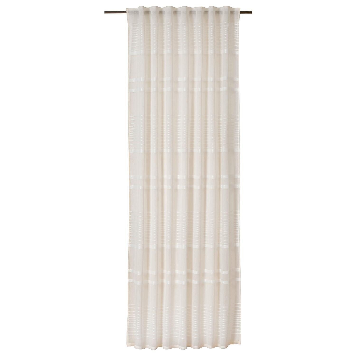 casa NOVA Vorhang TARIS, Cremeweiß, Querstreifen, (1 St), verdeckte Schlaufen, halbtransparent, Kunstfaser, waschbar bis 30 °C, B 140 x L 245 cm