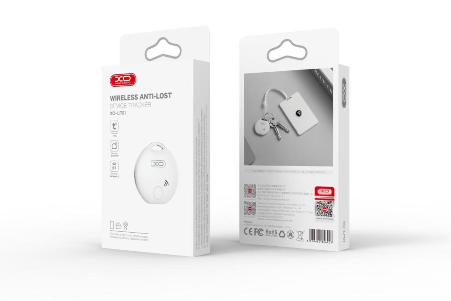 XO Bluetooth Anti-Verlust-Ortungsgerät LP01 weiß - Bluetooth 4.2 Bluetooth-Tracker