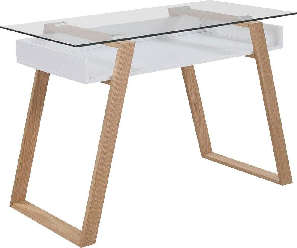 SalesFever Schreibtisch Falun - Arbeitsplatz Deluxe: Der Schreibtisch, Eleganz trifft Funktion: Mit Glasplatte