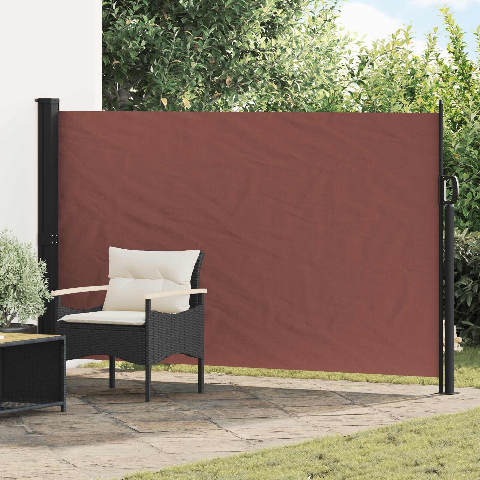 vidaXL Seitenmarkise Ausziehbares Seitenmarkise Braun 300 x 170 cm Polyester (1-St)