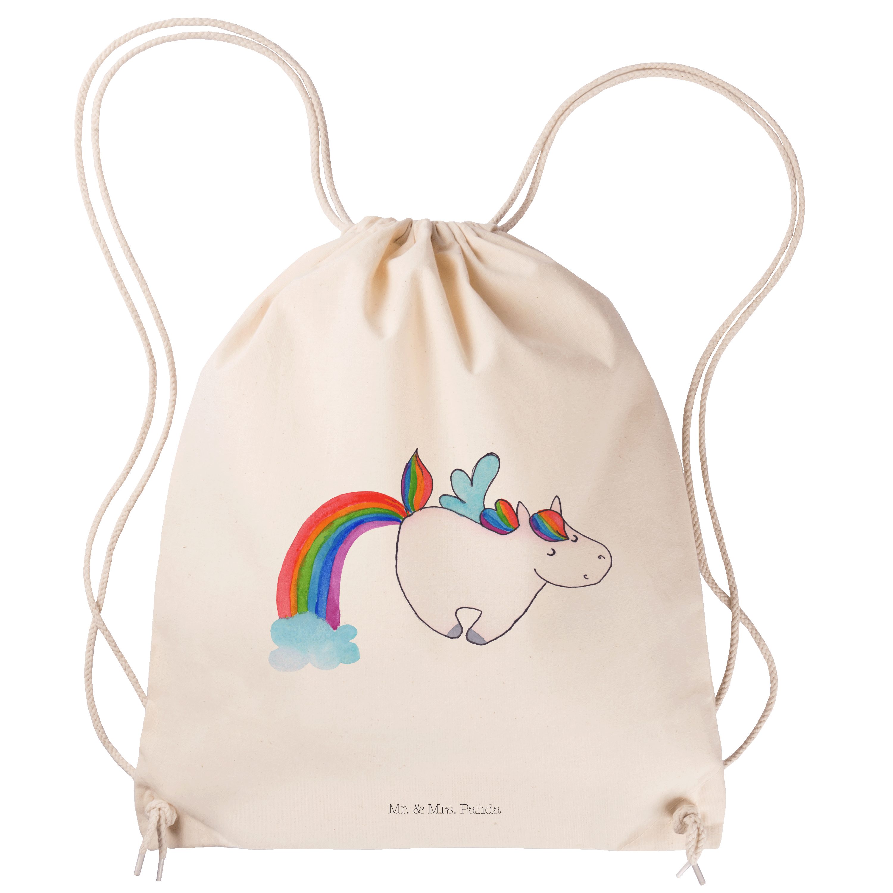 Mr. & Mrs. Panda Sporttasche Einhorn Pegasus - Transparent - Geschenk, Turnbeutel, Sporttasche, St (1-tlg)