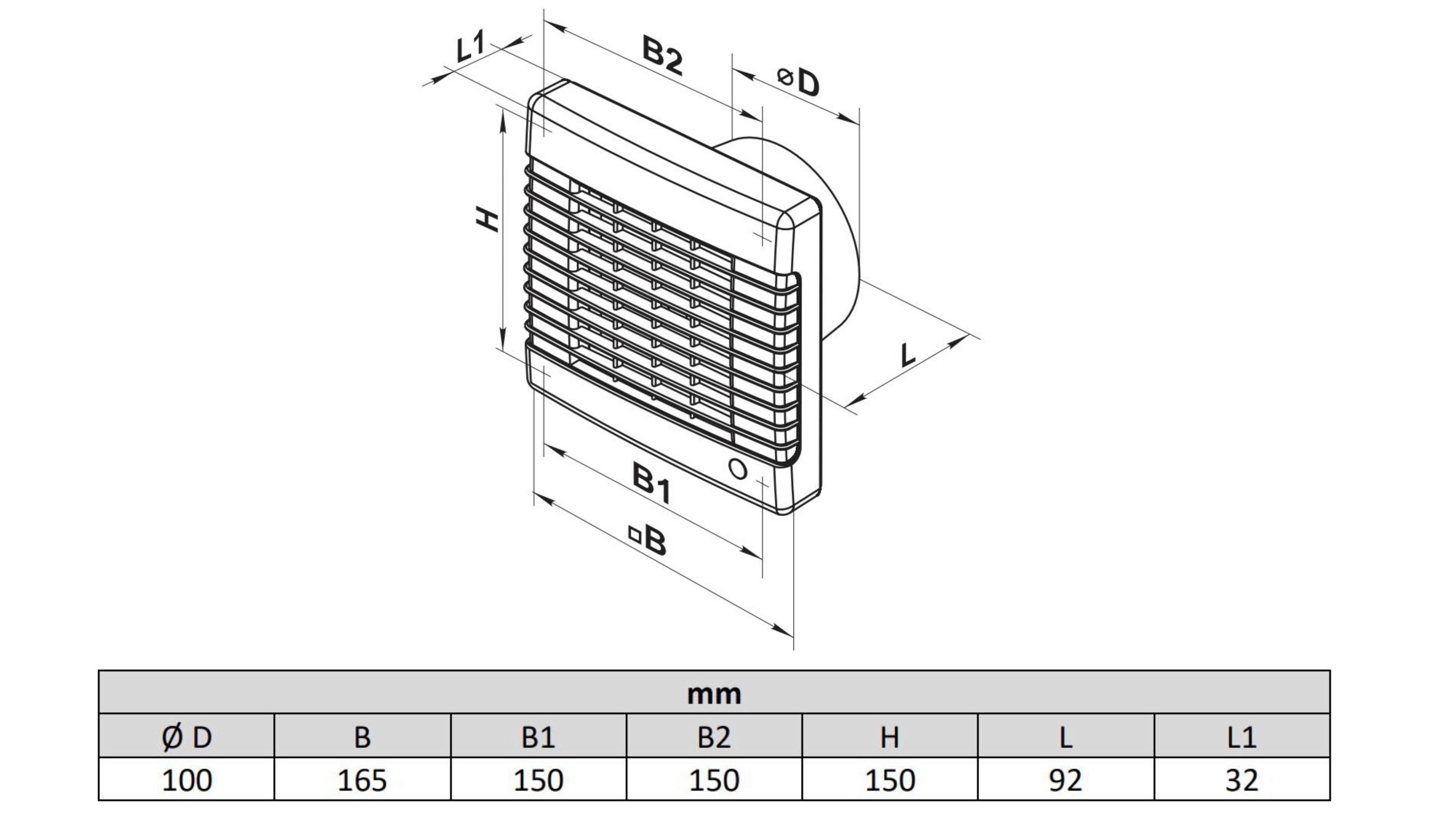 Vents Wandventilator Kleinraumventilator MA 100 TP, Sensor – Bild 5 von 5