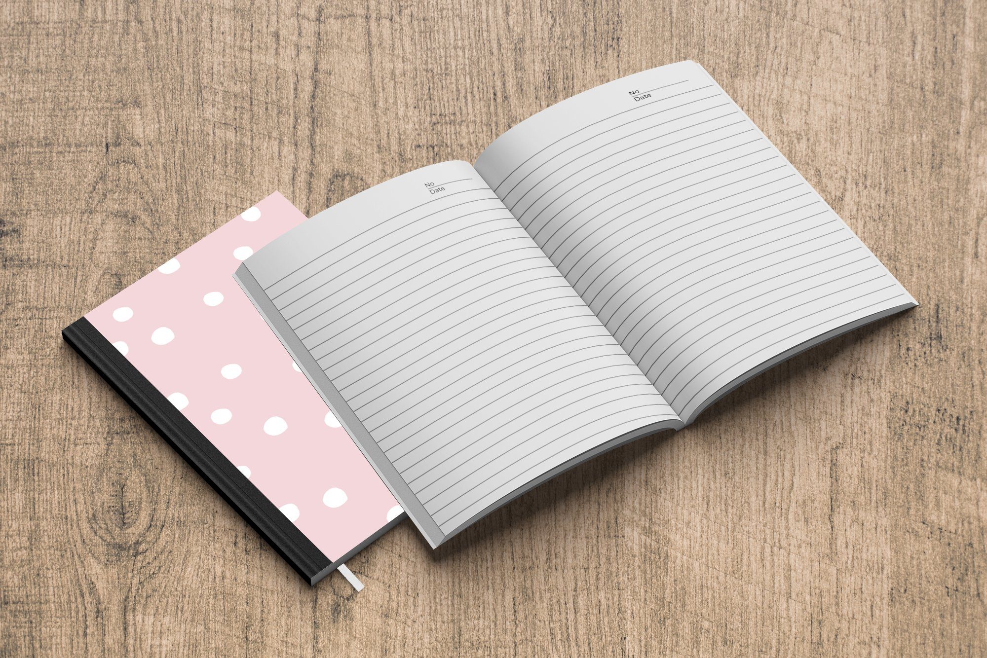 A5, Journal, Punkten Haushaltsbuch Notizbuch rosa, weißen Tagebuch, Seiten, 98 eines auf Merkzettel, Notizheft, Illustration Musters MuchoWow einem mit