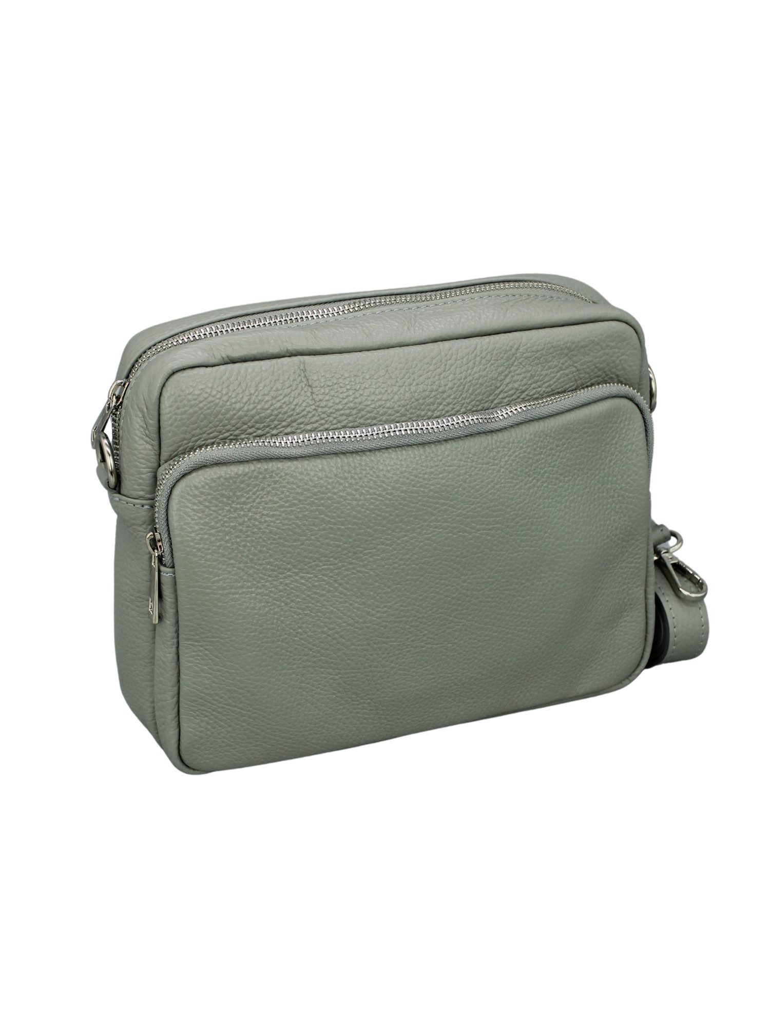 Schultertasche Bella Damen Umhängetasche aus echtem Leder, mit Reißverschlussfach