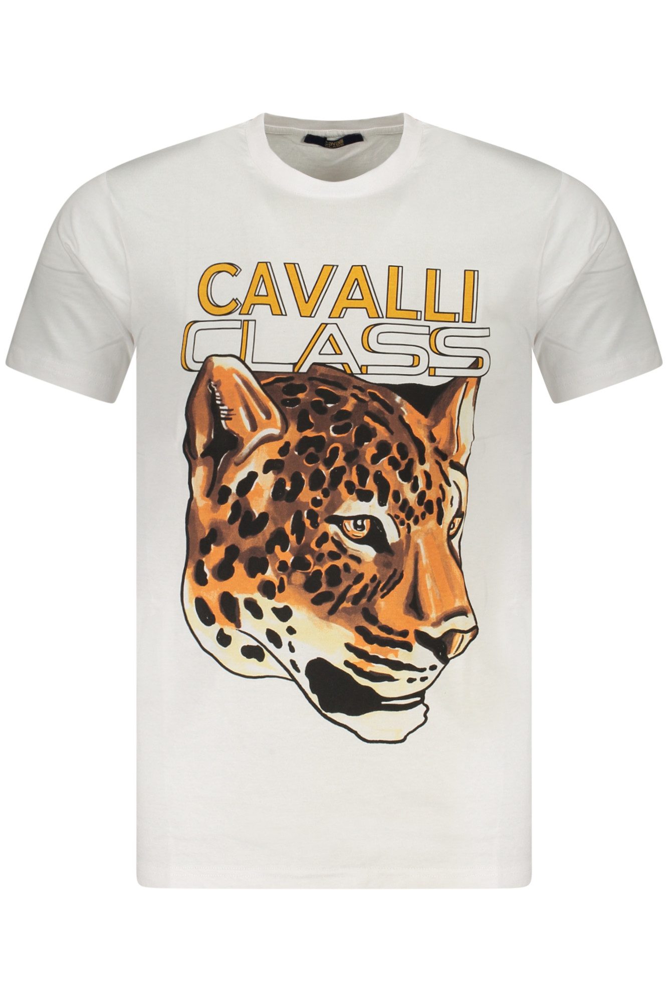Cavalli Class T-Shirt Weißes Herren T-Shirt mit Rundhals und Print -