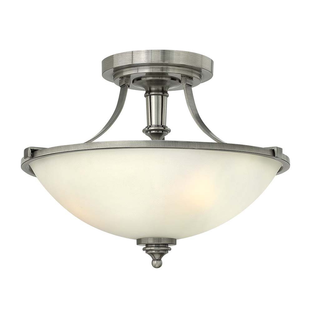 Elstead LIGHTING Deckenleuchte, Leuchtmittel nicht inklusive, Deckenleuchte Lampe Wohnzimmerleuchte Stahl Glas Nickel D 40,6 cm 3