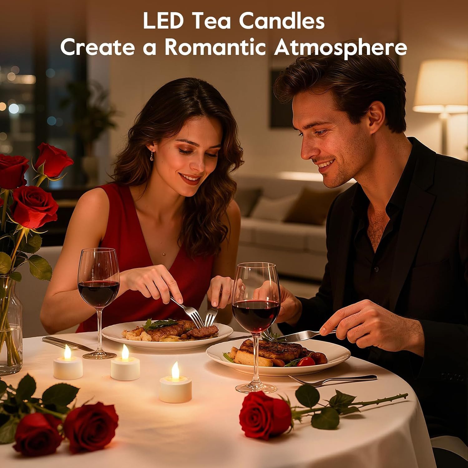 EXTSUD LED-Kerze LED Teelichter Aufladbar 6er Set mit Ladestation, Flackernde, Warmweiß – Bild 3 von 5