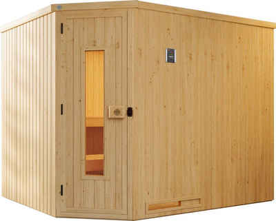 weka Sauna Varberg, BxTxH: 244 x 194 x 199 cm, 68 mm, (Set) 7,5 kW Bio-Ofen mit digitaler Steuerung