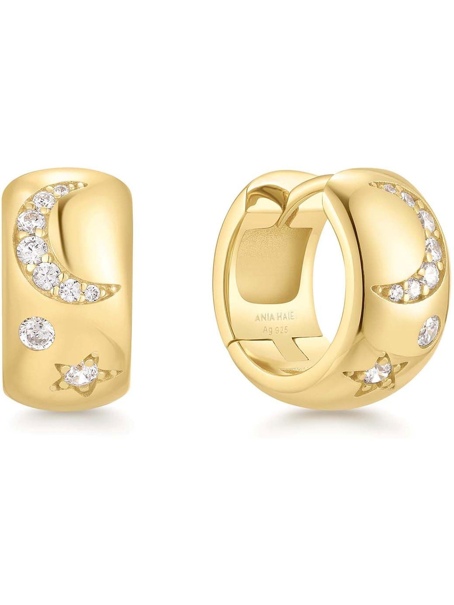 Ania Haie Paar Creolen Ania Haie Damen-Creolen 925er Silber Zirkonia (Paar)