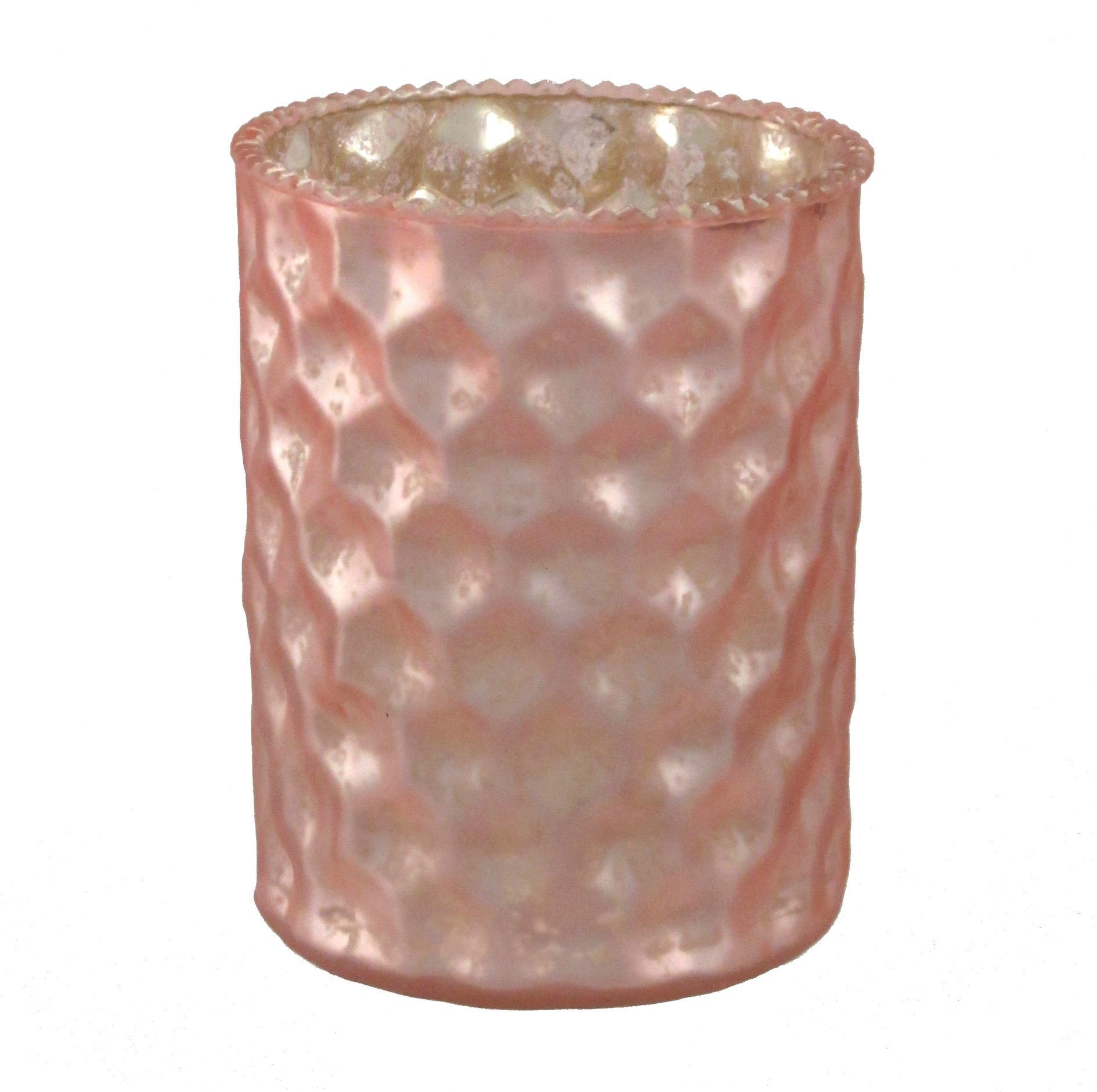 Creativ deco Windlicht (4 St), Oberflächen, strukturierten Set, unterschiedlich mit 4er rosa H: 10 cm ca