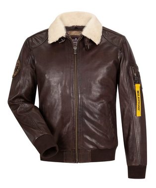 Milestone Lederjacke MSTom Pilotenjacke aus Lammleder mit abnehmbarem Fellkragen