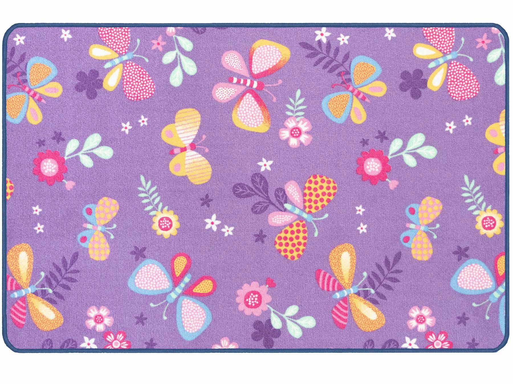 Primaflor-Ideen in Textil Kinderteppich PAPILLON, Made in Belgium, rechteckig, Höhe: 6,5 mm, Motiv Schmetterlinge, Kinderzimmer