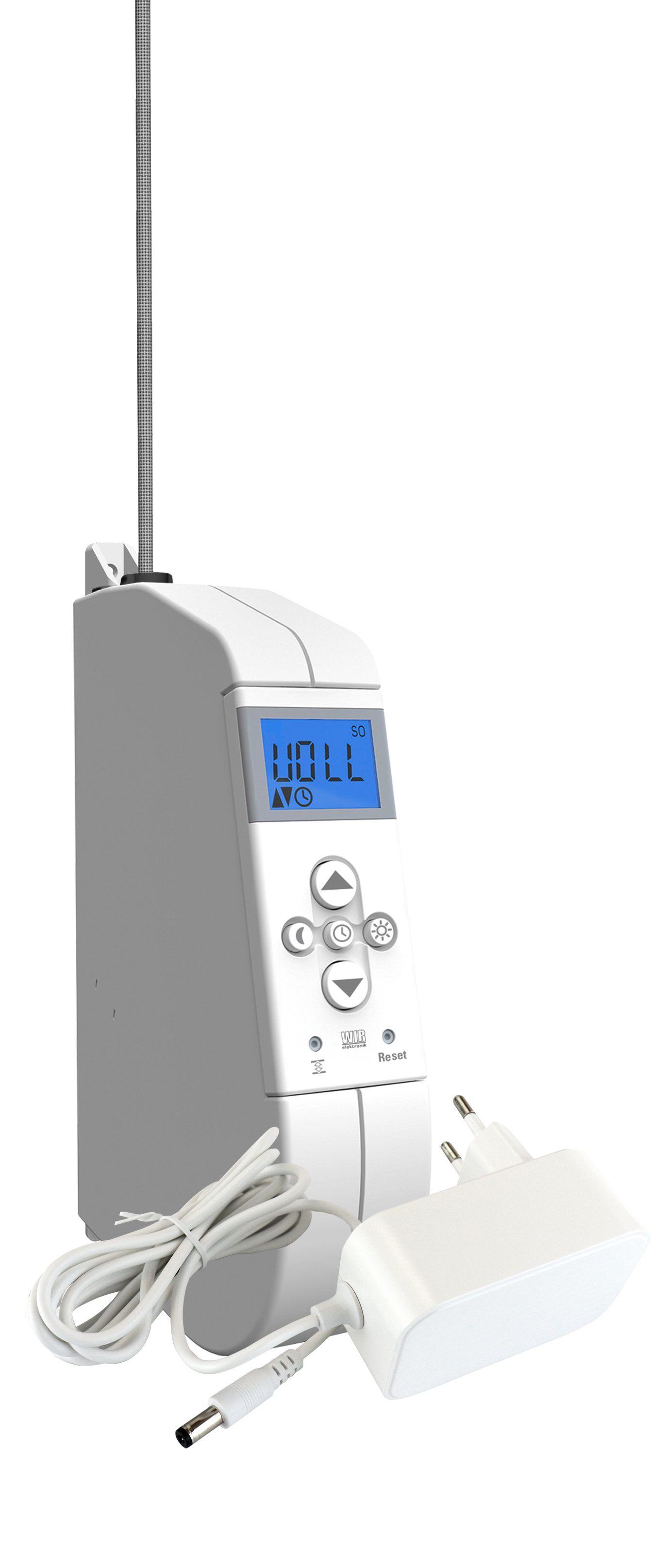 WIR Rollladengurt-Antrieb eWickler Comfort eW320-S Schnurwickler Akku, elektrischer Rollladenwickler für Schnüre, Aufputz, Akku, 5,5 kg Zugkraft, Automatikbetrieb, Astro-Funktion