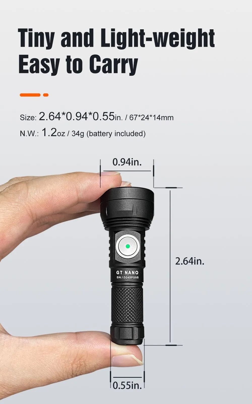 Lumintop LED Stirnlampe GT Nano Pro 3.0 1600 Lumen Thrower Taschenlampe in ALU jetzt mit (1-St)