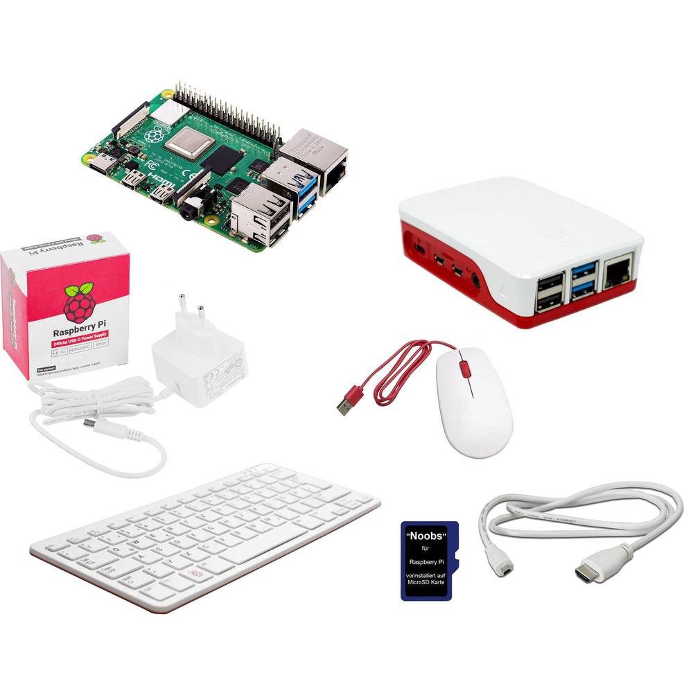 Raspberry Pi Desktop Kit 4 B 3 GB 4 x 1.5 GHz inkl. Tastatur, inkl. Maus, inkl. Barebone-PC