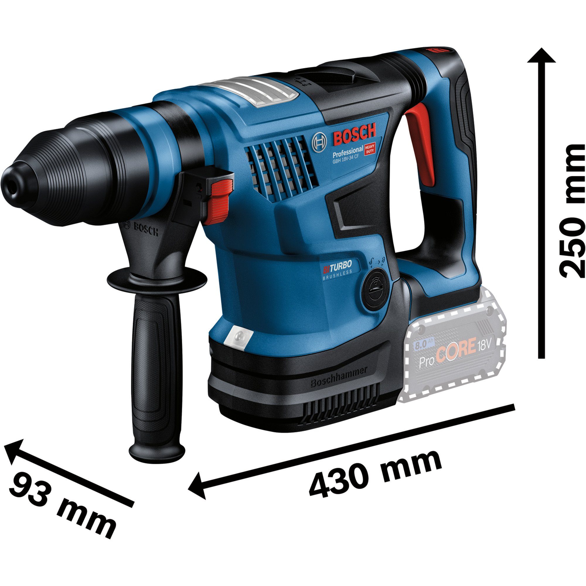 Bosch Professional Bohrmaschine Bosch Professional Akku-Bohrhammer GBH 18V-34 CF