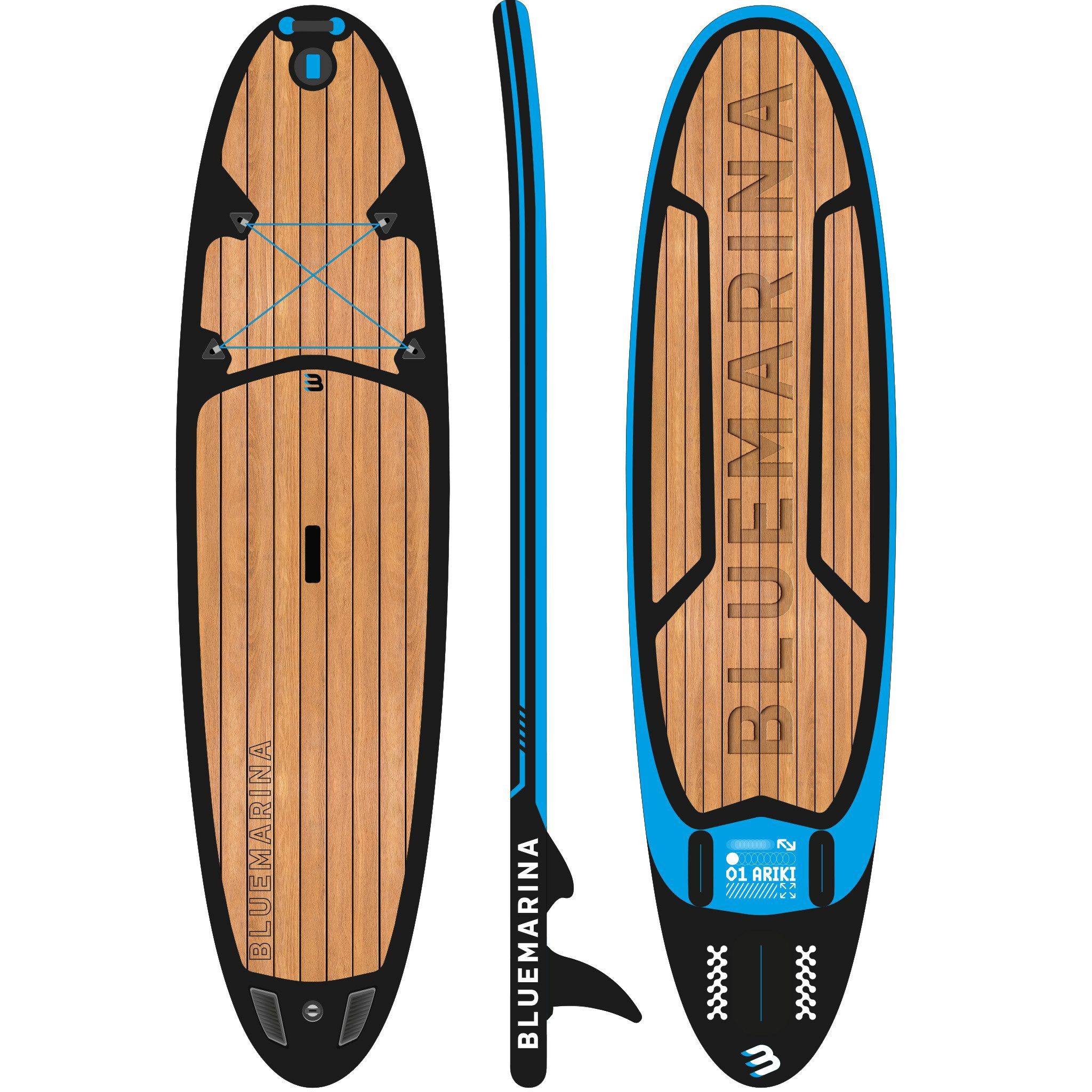 SUP-Board Black Yacht, Stand Up Paddle aufblasbar mit Paddel, SUP, 5J Garantie