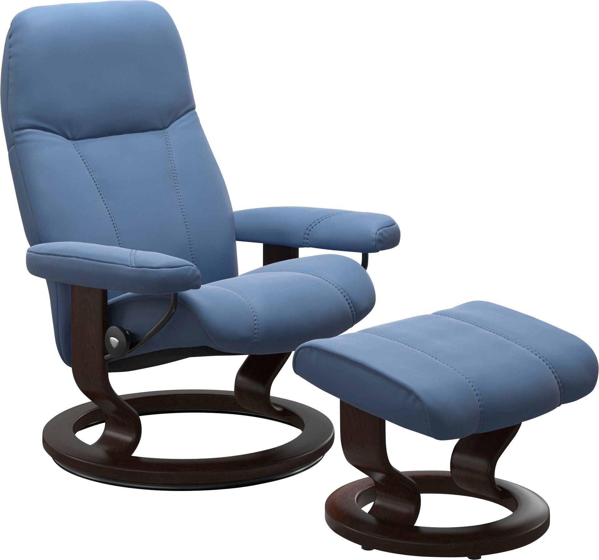 mit Größe mit Classic Consul Stressless® M, Base, Braun Relaxsessel Hocker), (Set, Gestell Relaxsessel mit Hocker,