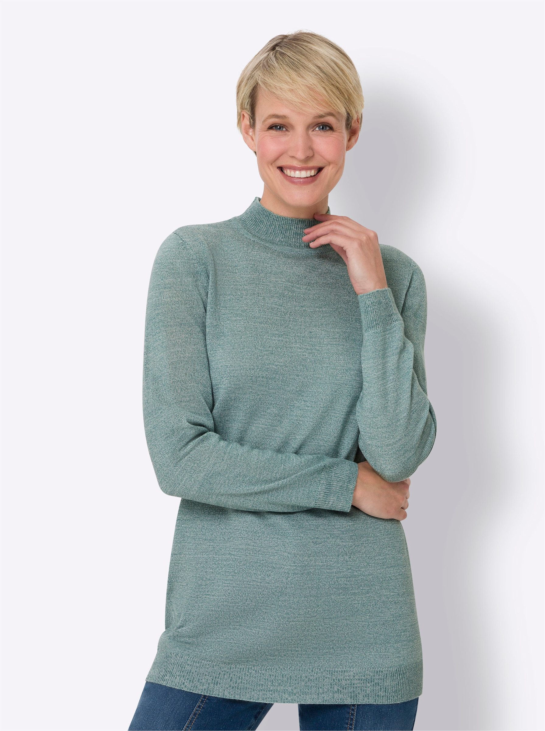 Sieh an! Strickpullover Longpullover Langarm Jersey günstig online kaufen