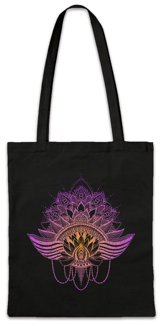 Beuteltasche Lotus Purple Orange Stofftasche Chakra OM Pilates Shiva Nirvana Yoga