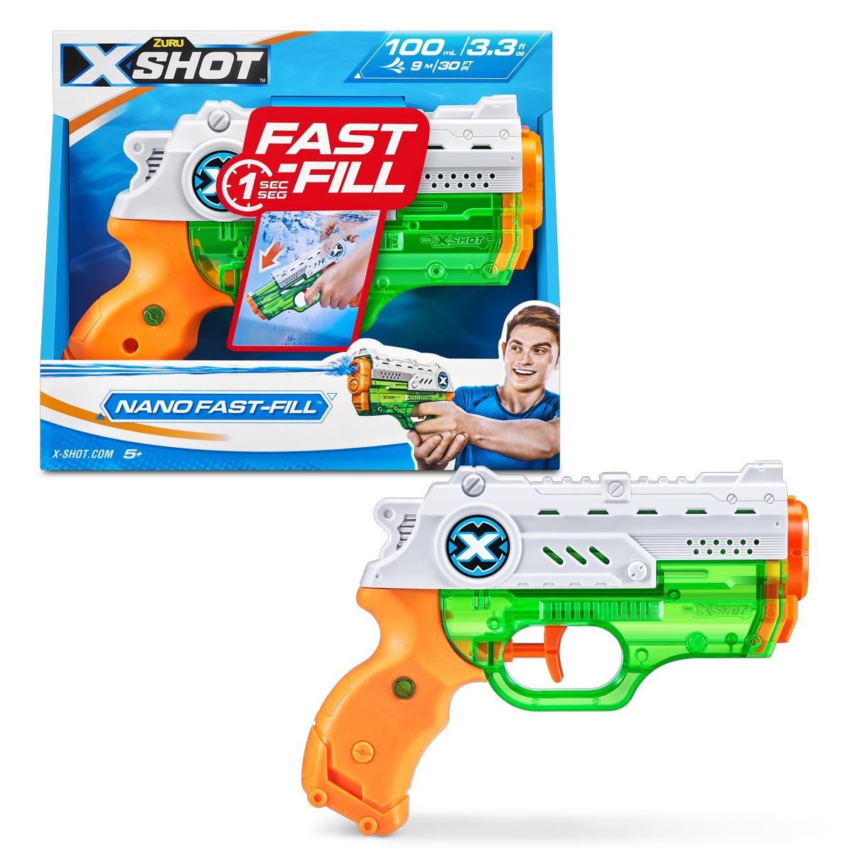 ZURU Wasserpistole Wasserpistole XSHOT Nano Fast Fill 5x20x17cm