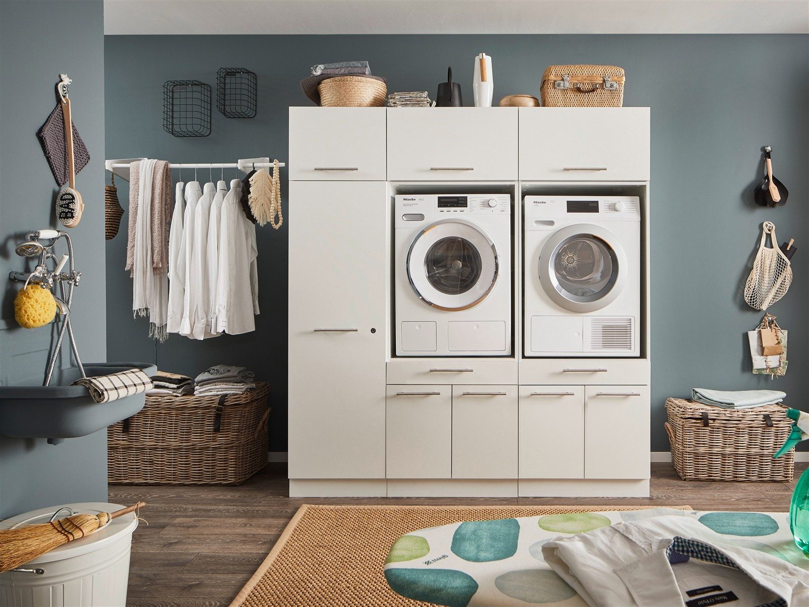 freiraum Waschmaschinenumbauschrank LAUNDREEZY in weiß - 185x200x67,5 (BxHxT)