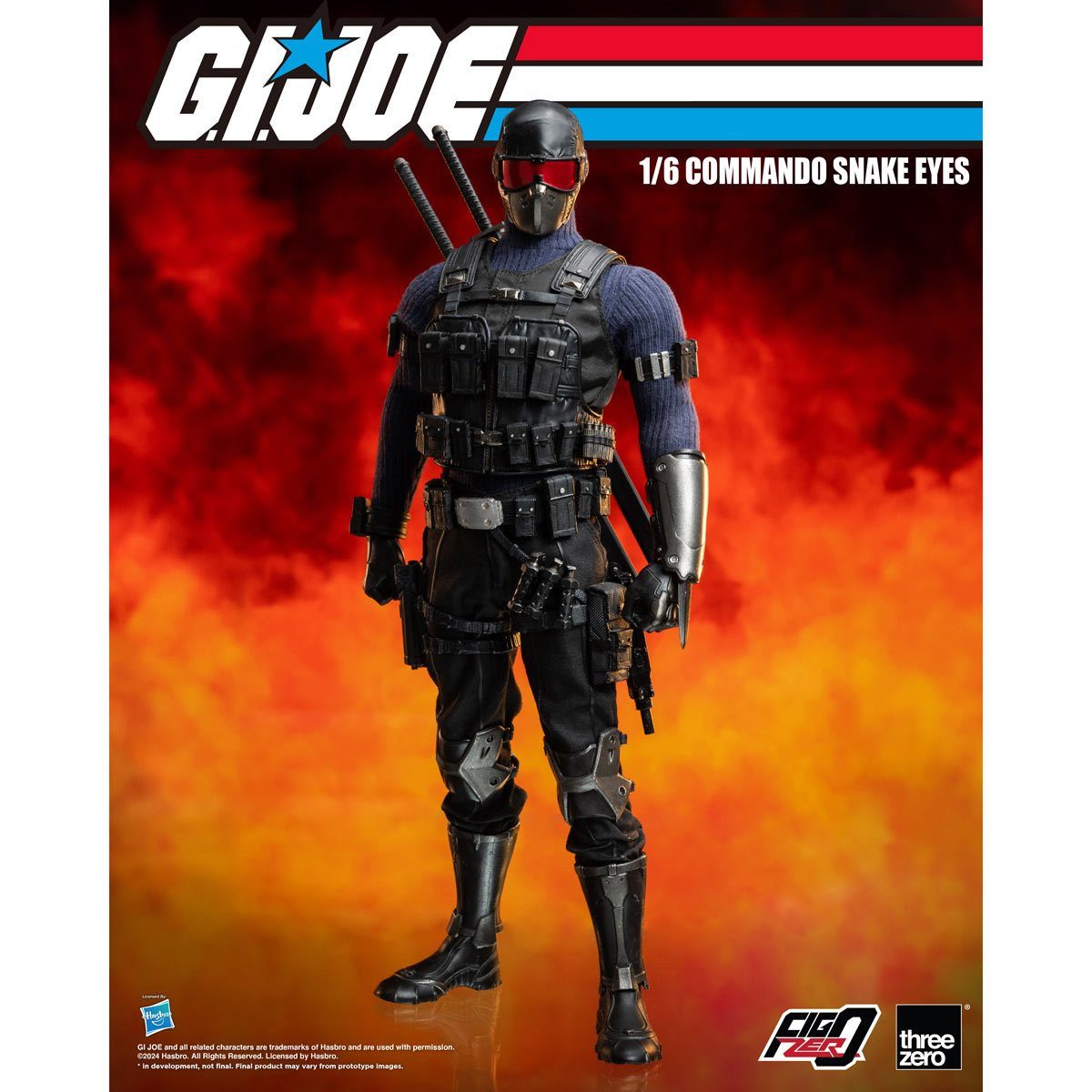 ThreeZero Actionfigur FigZero G.I. Joe 1/6 Commando Snake Eyes 30 cm Actionfigur