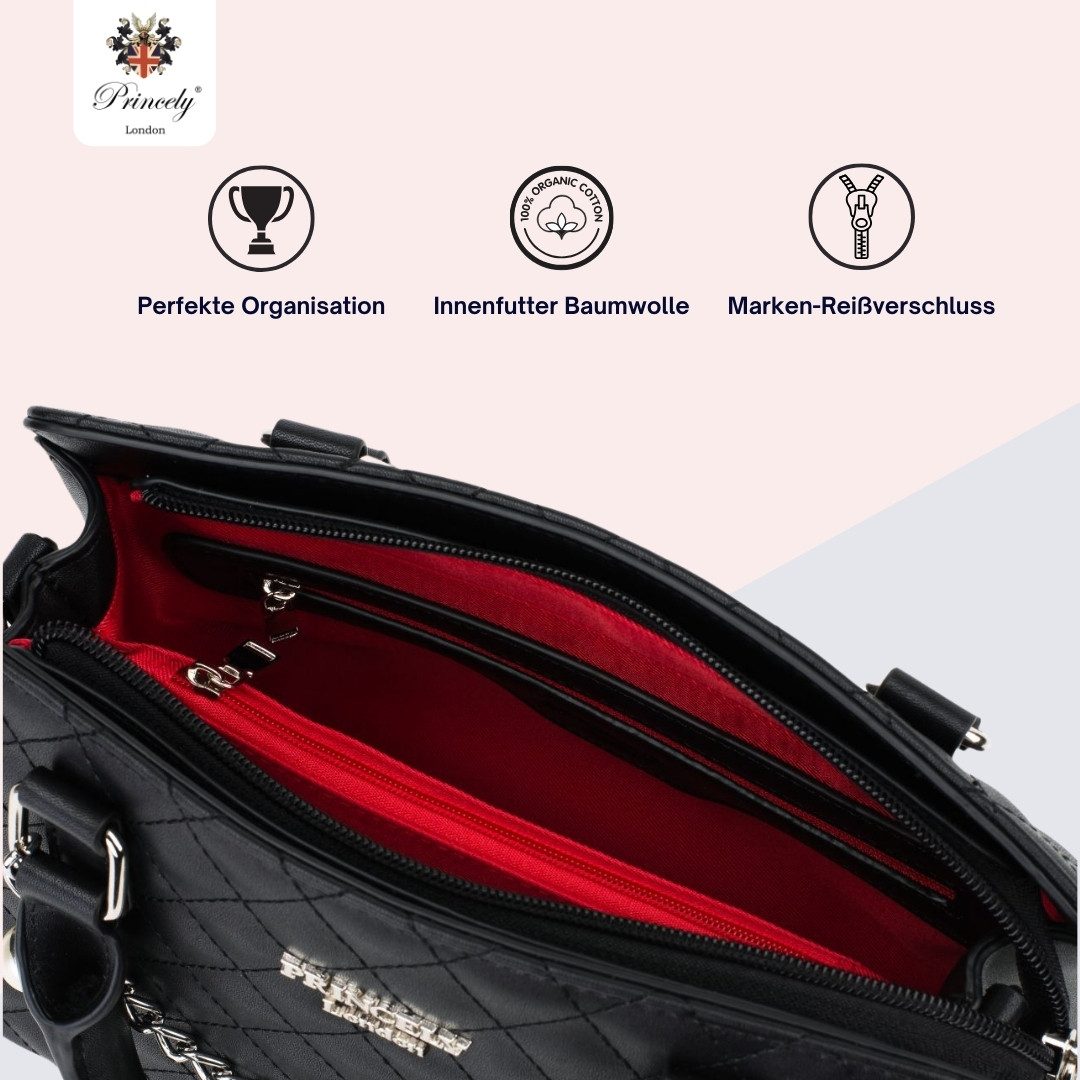 Princely London Handtasche Clara - Elegante Umhängeasche - Crossbody Bag mit Reißverschluss