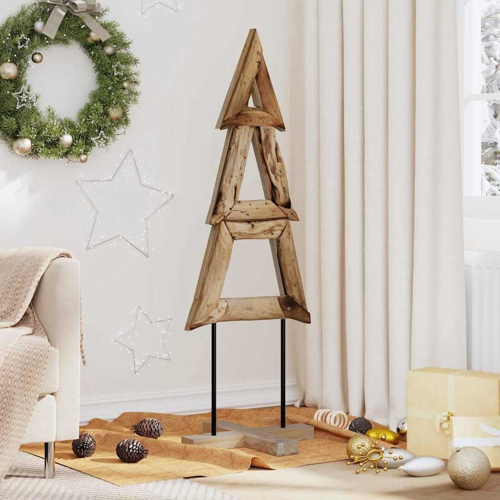 vidaXL Künstlicher Weihnachtsbaum Weihnachtsbaum Braun 120 cm Massivholz