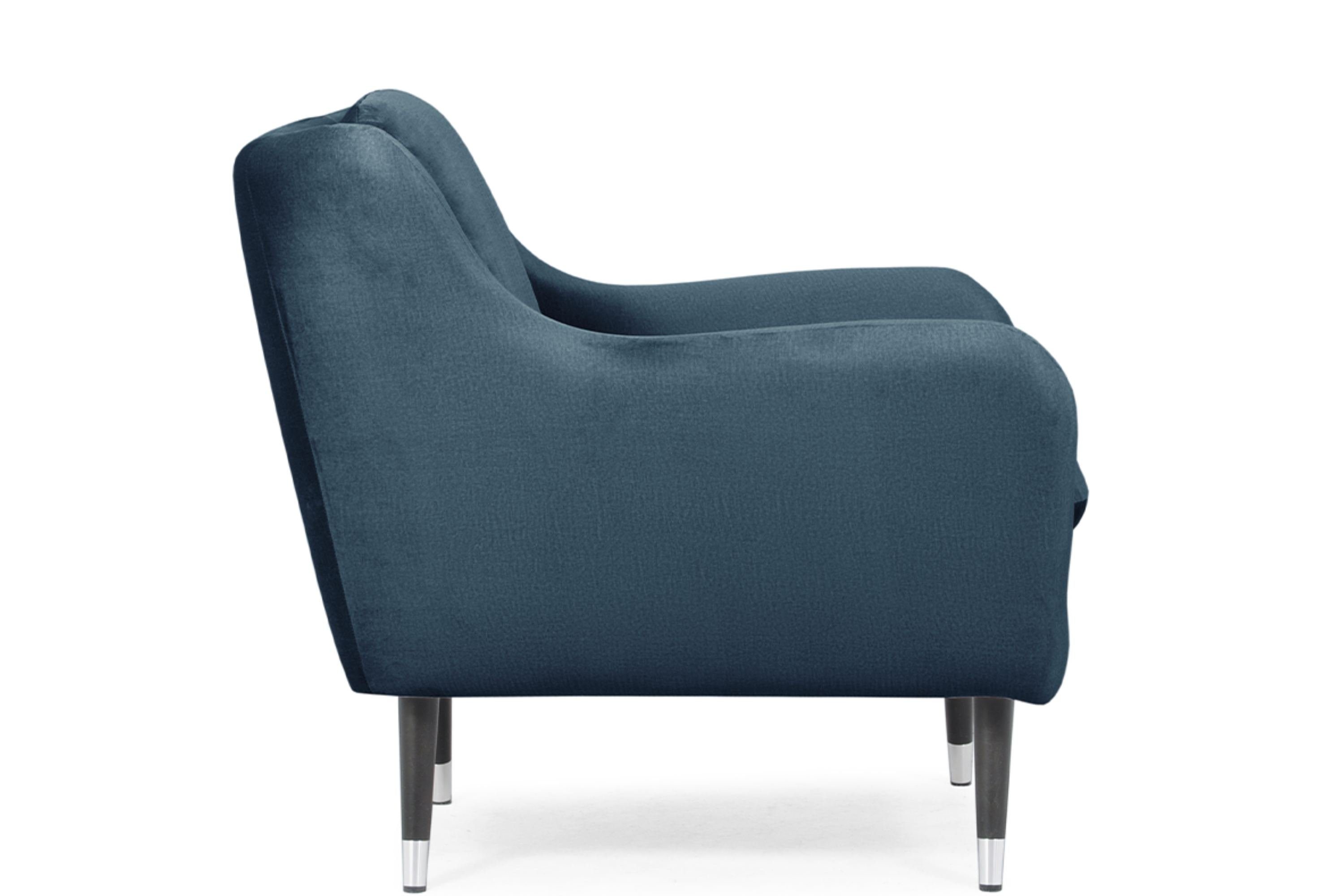 schwarz wasserabweisender | marineblau Sessel Konsimo marineblau auf Oberstoff Holzbeinen, AFOS, lackierten hohen