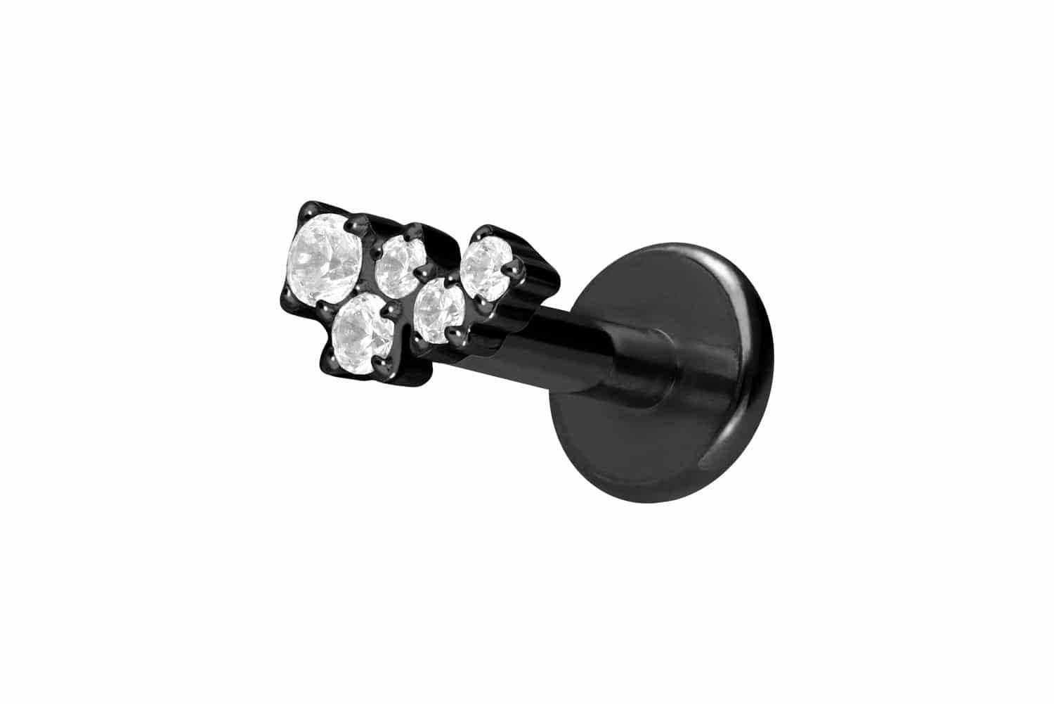 Piercing-Set Titan Labret mit Innengewinde KRISTALLWOLKE