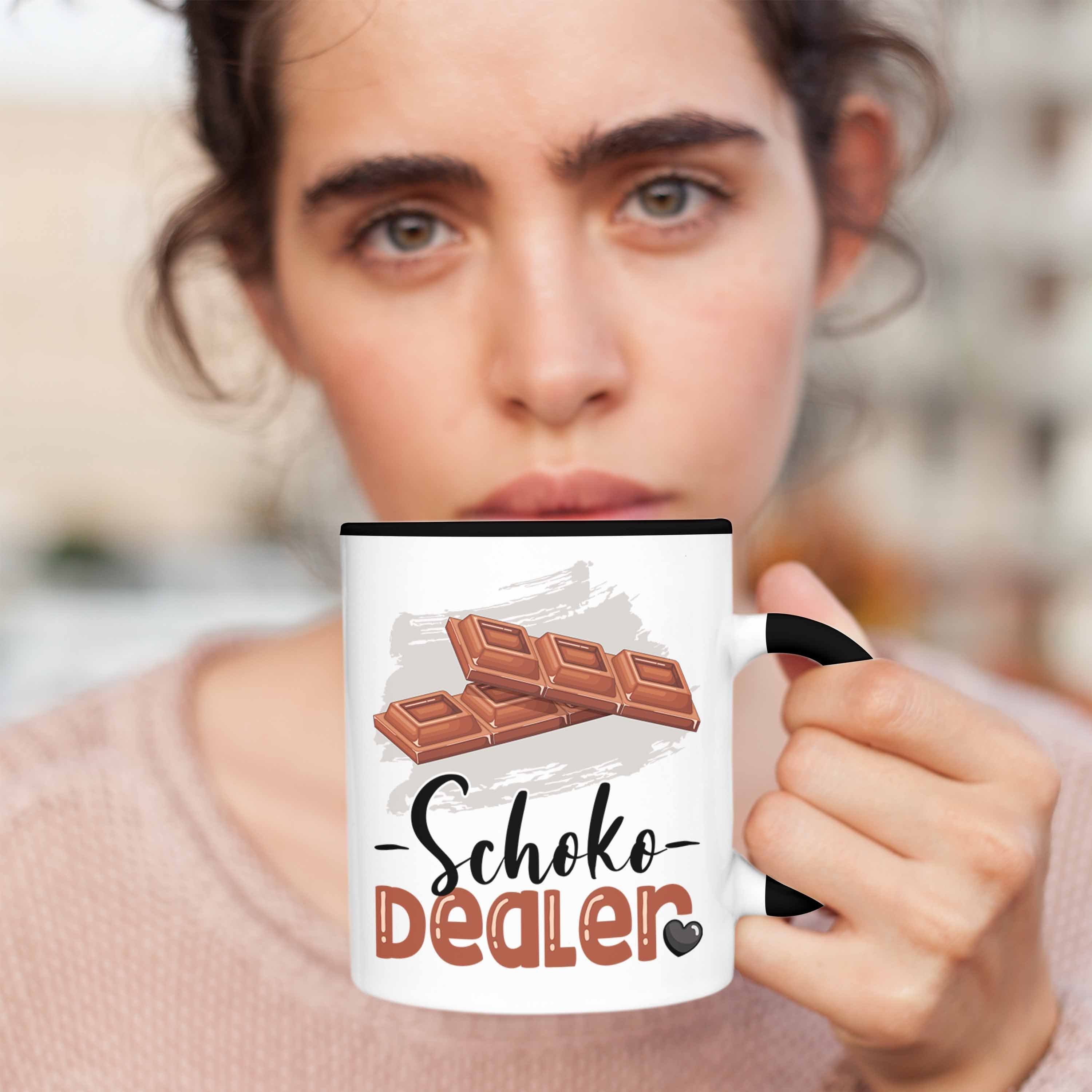 Geburtstag Spruc Schokoladenverkäufer Geschenk Schoko für Trendation Dealer Tasse Schwarz Tasse