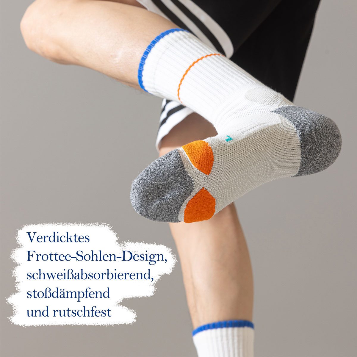 Vivi Idee Sportsocken 6 Paar Unisex Sportsocken aus gekämmter Baumwolle, Einheitsgröße 39-44 (6-Paar) Perfekte Passform, Ideal für Laufen, Wandern und Sport