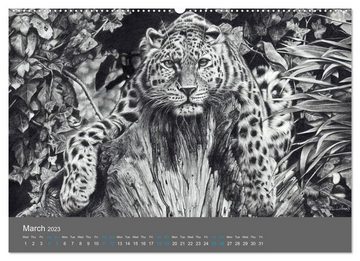 CALVENDO Wandkalender Mighty Fine Art Drawn Wild 2023 (Premium-Calendar 2023 DIN A2 Landscape)
