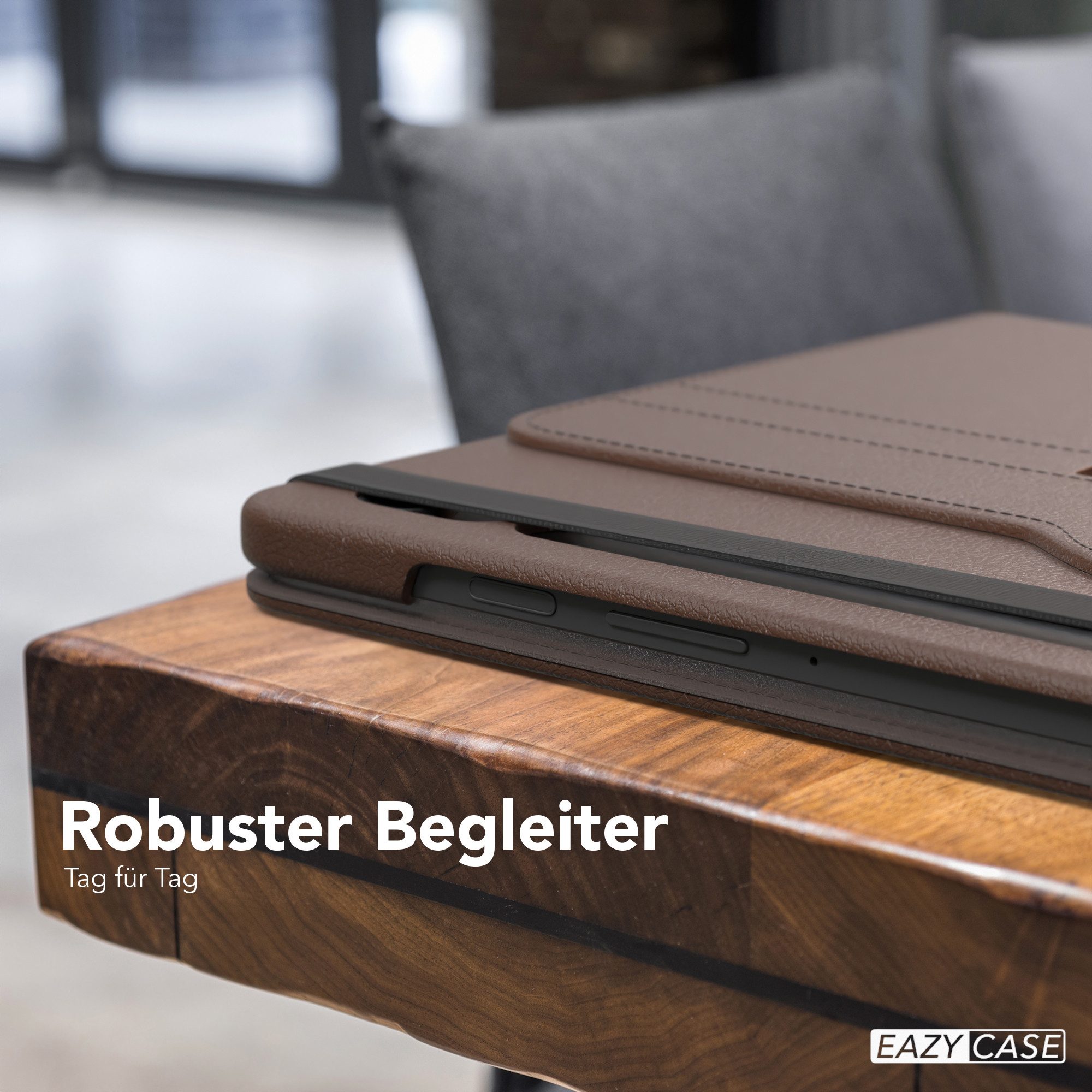 EAZY CASE Tablet-Hülle Rotation Case für Galaxy Tab S10 FE 10,9 Zoll, Schutztasche Tablet Case 360 Rotation Bookcover zum Aufstellen Braun – Bild 2 von 5