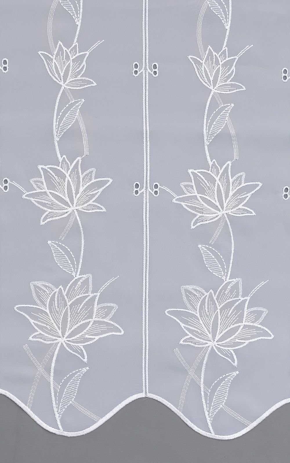 (1 transparent, 95x48cm Kelchblüten, Spitze®, Panneaux Plauener Panneaux beige St), HxB beige
