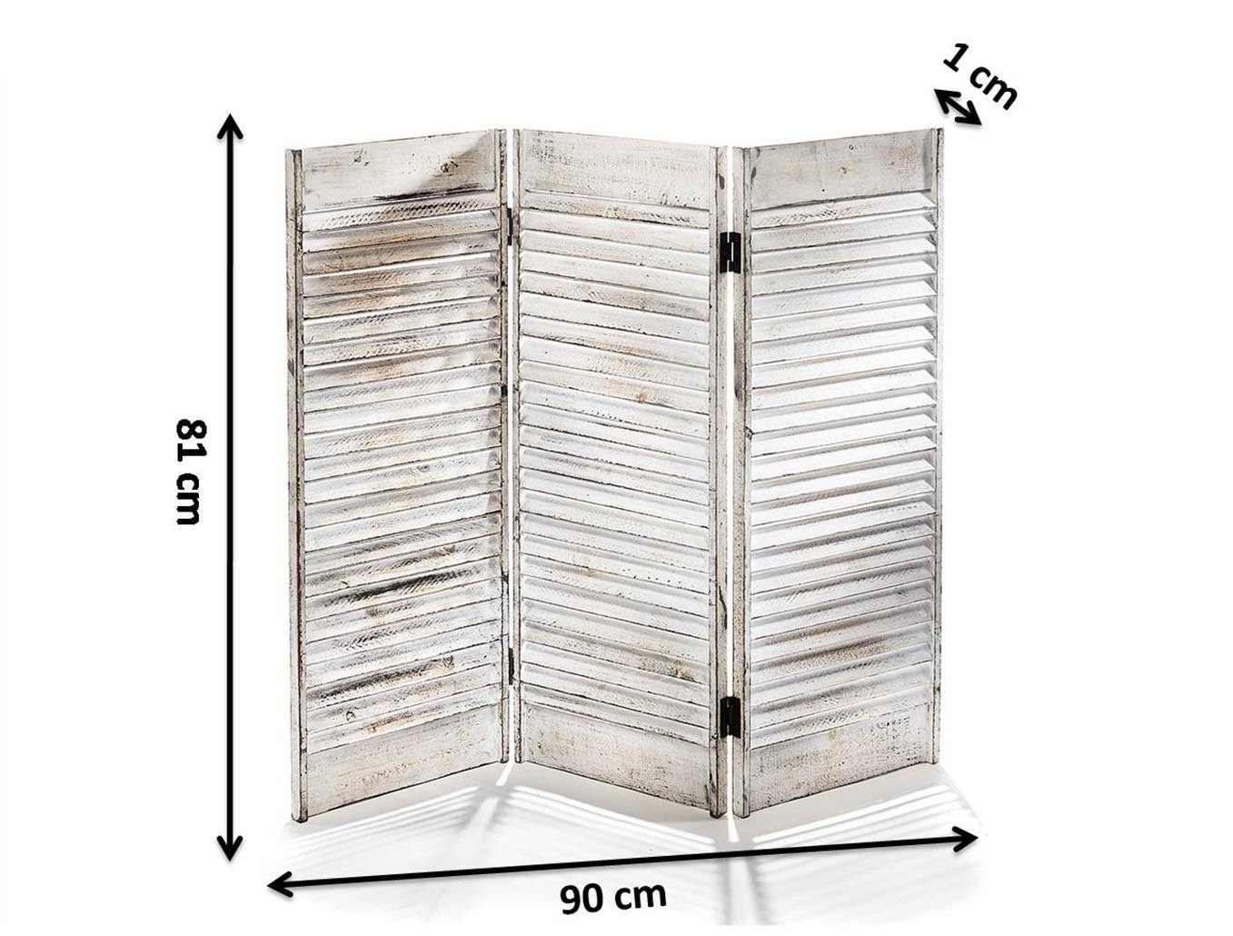 Kobolo Dekoobjekt Tischparavent Fenstersichtschutz -white washed- 90x81 cm günstig online kaufen