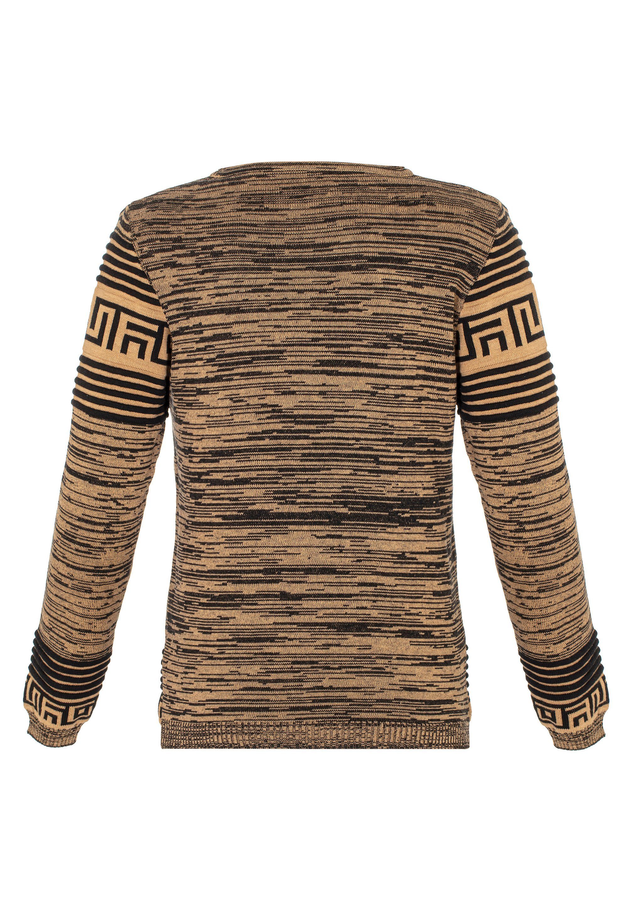 Cipo & Baxx in Design Strickpullover tollem camelfarben