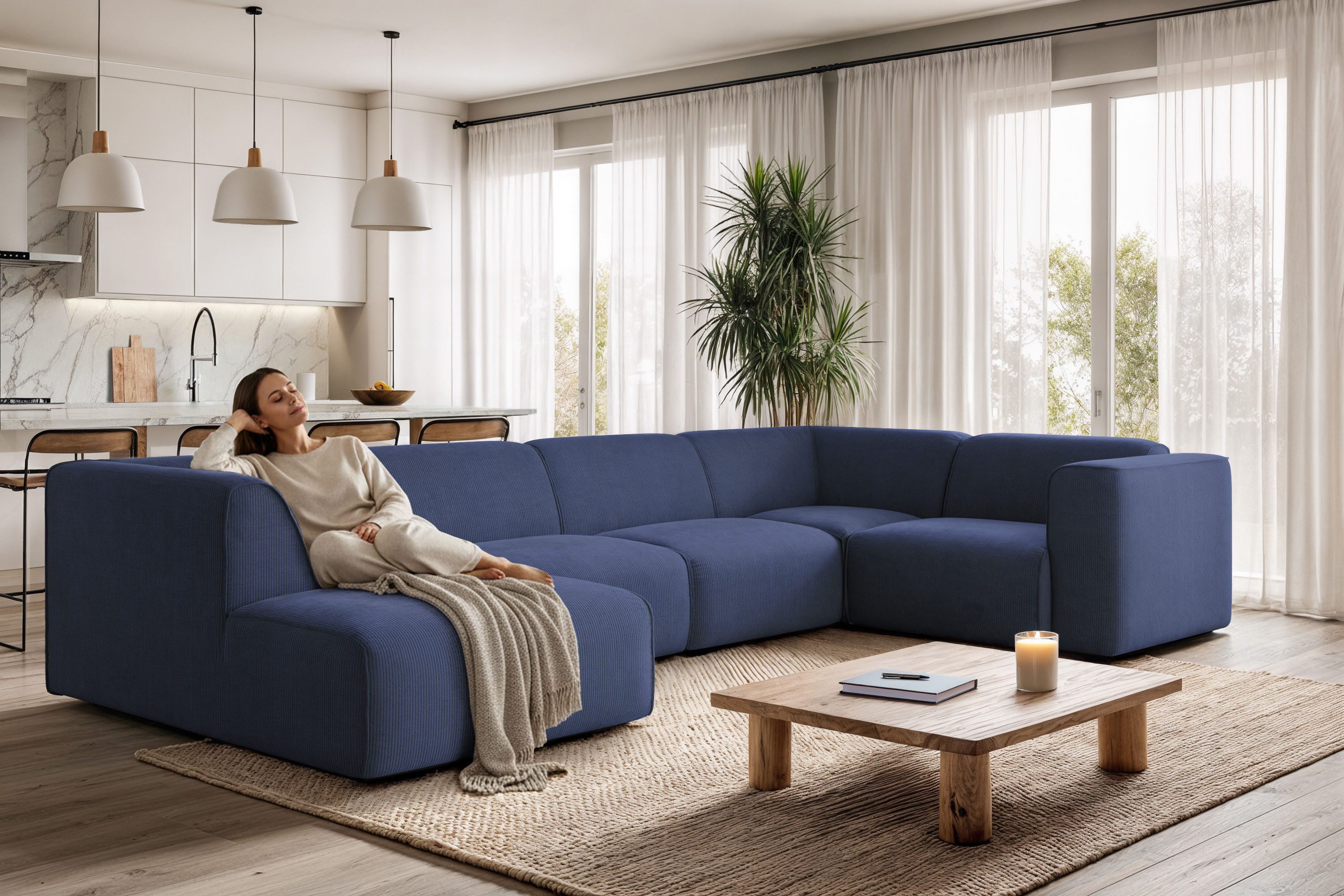 OTTO home Wohnlandschaft Merid U-Form, B: 367 cm, jederzeit durch Module erweiterbar
