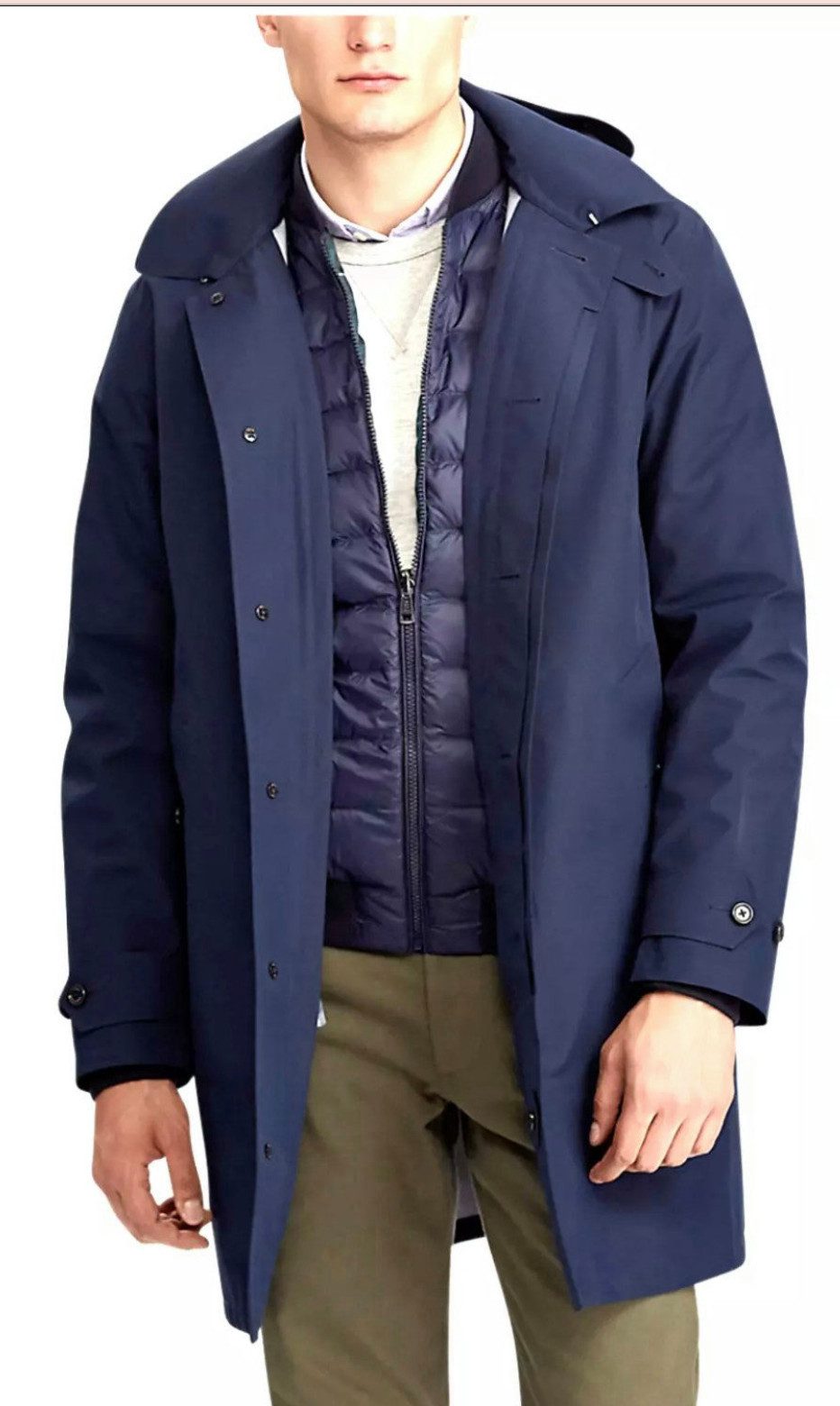 Polo Ralph Lauren 3-in-1-Funktionsmantel Commuter Coat 3 in 1 Parka Bomberjacke Integriertem Schirm und Sturmklappe mit echten Hornknöpfen