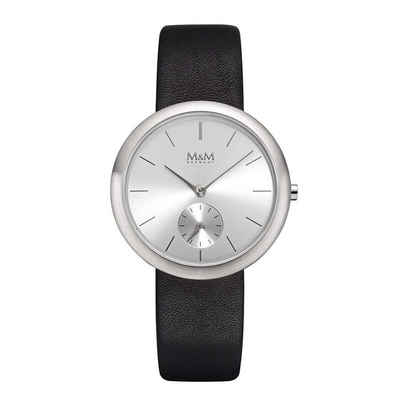 M&M Quarzuhr Armbanduhr Damen Leder New Classic, (1-tlg), Analoguhr rund mit Lederarmband, Designer Uhr, deutsche Manufaktur, inkl. edles Etui