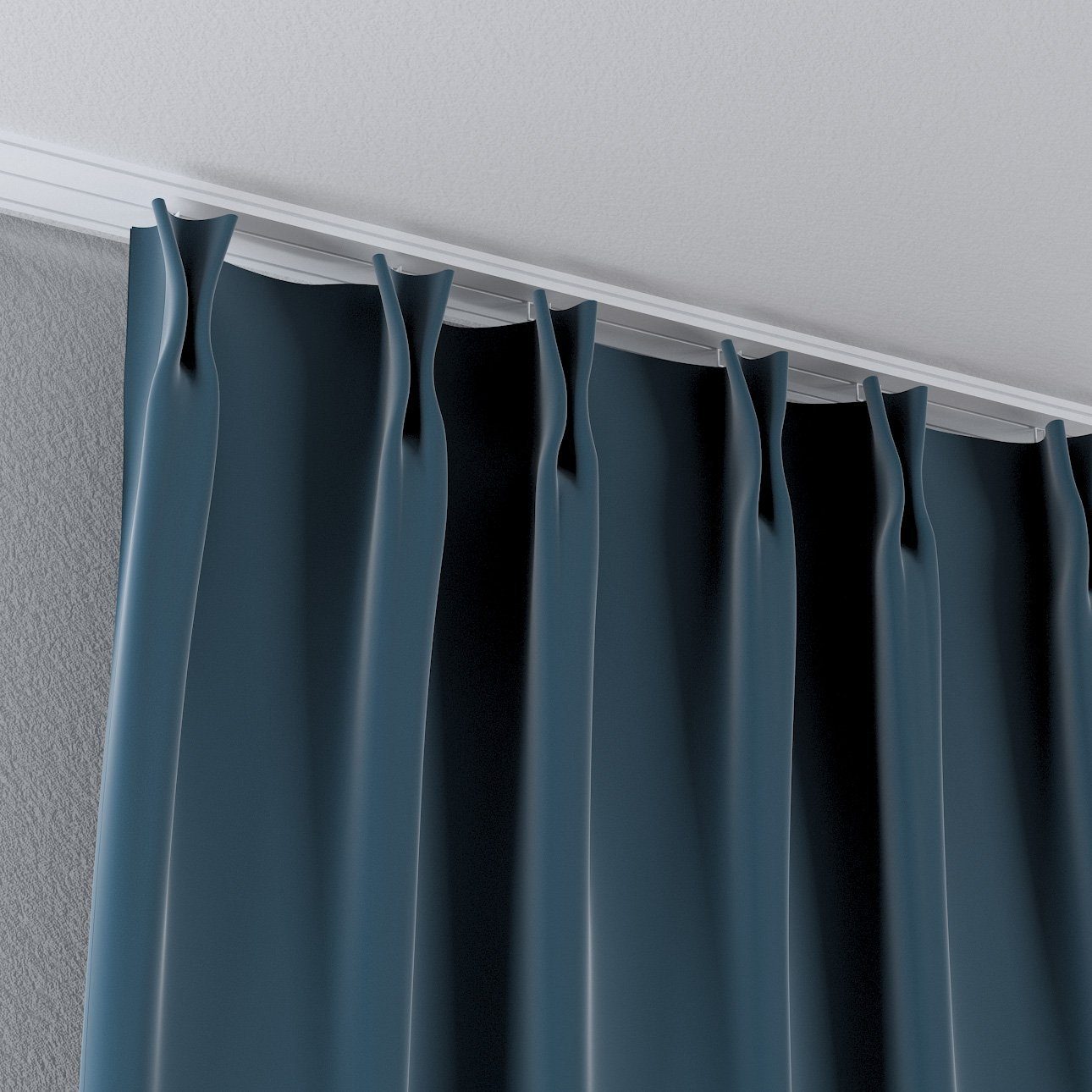100 Dekoria Vorhang Vorhang blau flämischen 2-er x 70 Falten Velvet, cm, mit