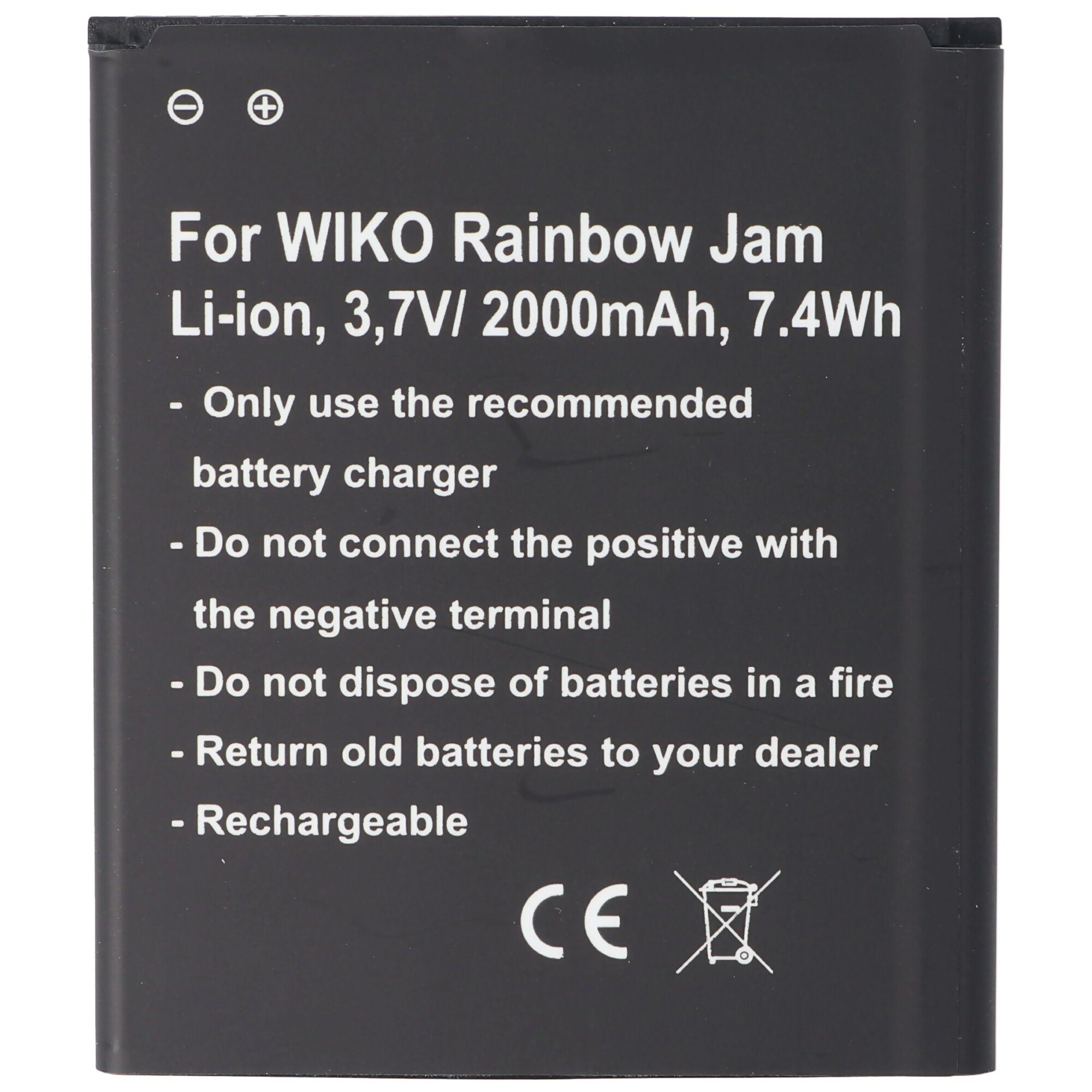 AccuCell »Akku passend für Wiko Rainbow Jam, Wiko Rainbow Ja« Smartphone- Akku
