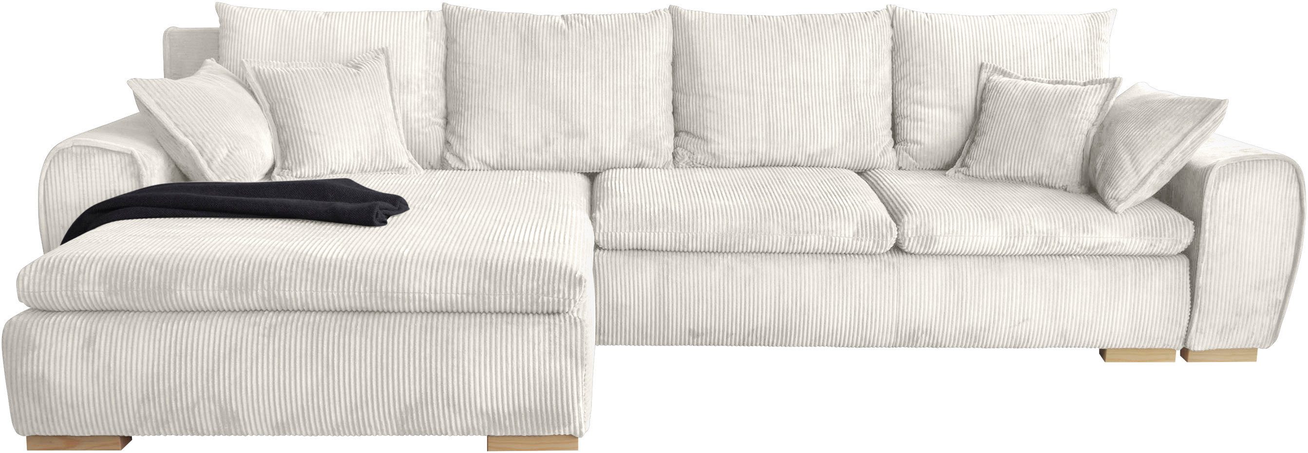 Home affaire Ecksofa Katja L-Form, B: 325 cm - OTTO. Verlässliche Qualität., mit Bettfunktion, Bettkasten & 4 Zierkissen